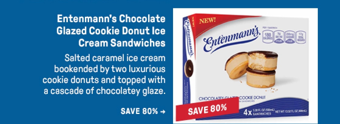 Entenmann's Chocolate Glazed Cookie Donut Ice Cream Sandwiches