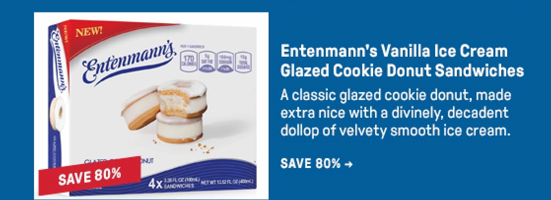 Entenmann's Vanilla Ice Cream Glazed Cookie Donut Sandwiches